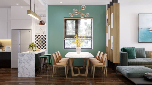 Thiết kế nội thất phòng khách bếp nhà phố