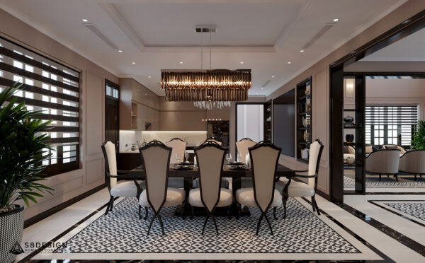 Thiết kế nội thất phòng bếp phong cách tân cổ điển